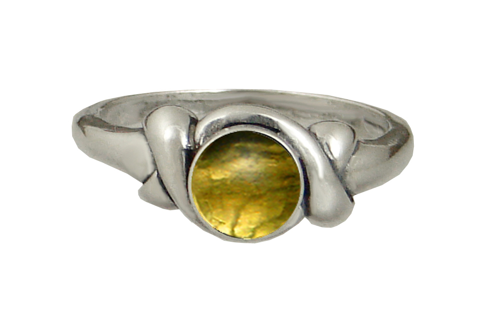 Sterling Silver Lover's Knot Ring With Citrine Size 6